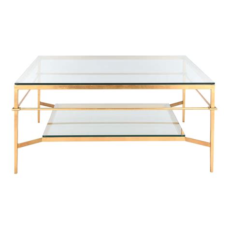 Modern Glass Cocktail Table in Gold | Chairish