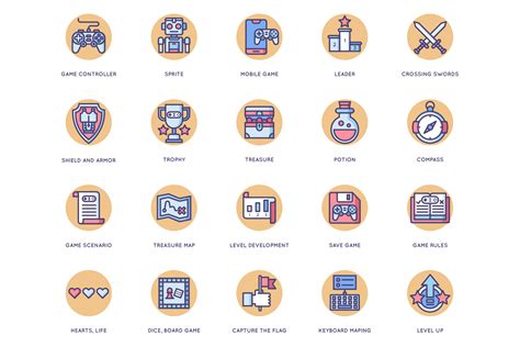 65 Game Design Icons By Flat Icons | TheHungryJPEG