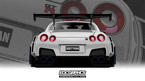 Wallpaper : EDC Graphics, Nissan GT R, render, JDM, Japanese cars ...