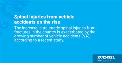 Spinal injuries from vehicle accidents on the rise | Kuensel Online