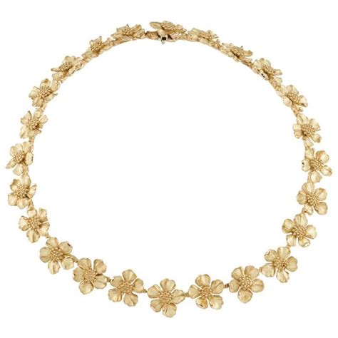 Tiffany and Co. Classic Gold Wild Rose Necklace at 1stdibs