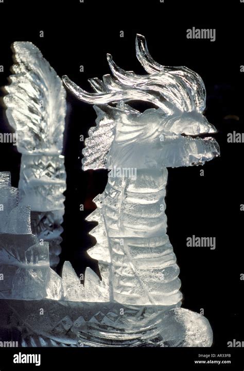 Ice sculpture Dragon Stock Photo - Alamy