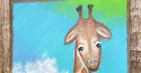 peaceofpi studio: Giraffe in the Clouds Miniature Art Journal Painting