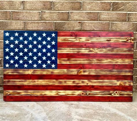 Wood American Flag 36x 20, Large Handmade Wood Flag, Christmas Gift ...