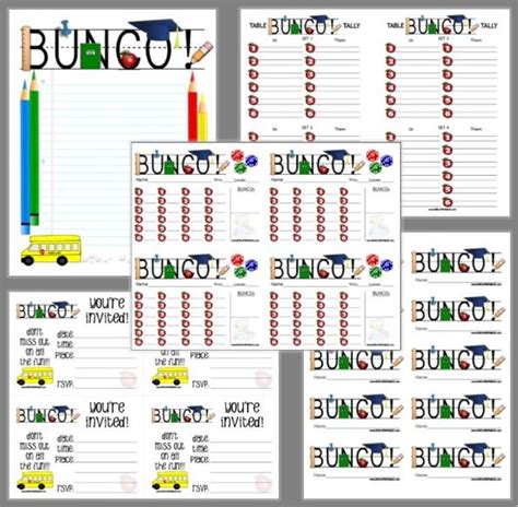 School Rocks Bunco Set - Bunco Printables | Bunco, Bunco themes, Bunco score sheets