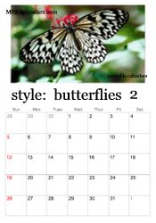 Printable Butterfly Calendars | calendars to print, butterfly calendar templates