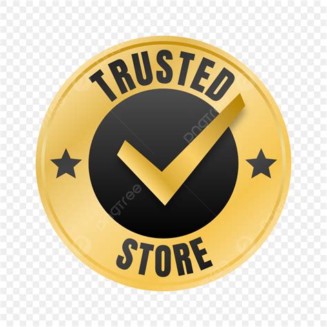 Trust Badge Vector Art PNG, Trust Badges Store With Gold Elegant Color ...