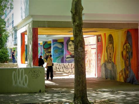 Graffiti of a Building with Faces of Children To Berlin in Germany ...