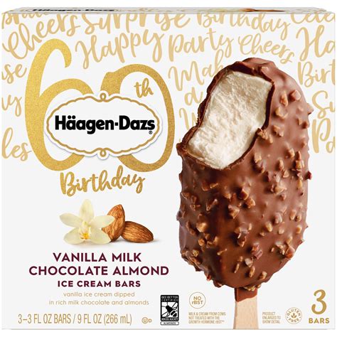 HAAGEN-DAZS Ice Cream Bars, Vanilla Milk Chocolate Almond Bar, 3 Ct ...