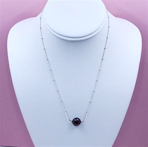 Black Pearl on Sterling Silver Chain