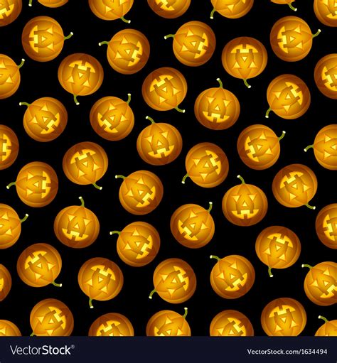 Seamless Halloween pumpkin pattern Royalty Free Vector Image