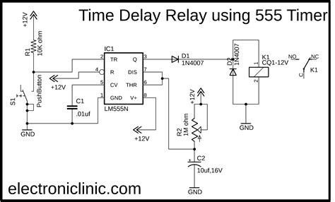 Time Delay Relay using 555 Timer, Proteus Simulation and PCB Design