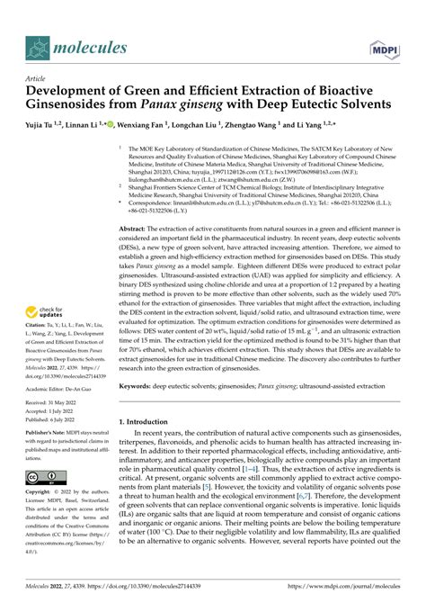 (PDF) Development of Green and Efficient Extraction of Bioactive ...