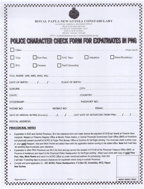 application to police commissioner for character certificate