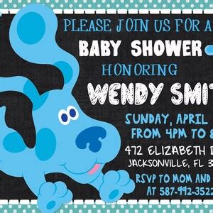 Blue's Clues Baby Shower Invitation, Digital-personalized-print Yourself Blue's Clues Invite ...