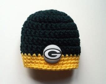 Items similar to Green Bay Packers Hat, Crochet Football Hat, Football Beanie, Baby Football Hat ...