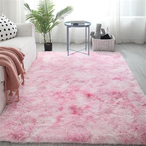 79" Large Pink Shaggy Fluffy Rugs，Fur Area Rugs，Modern Soft Floor ...