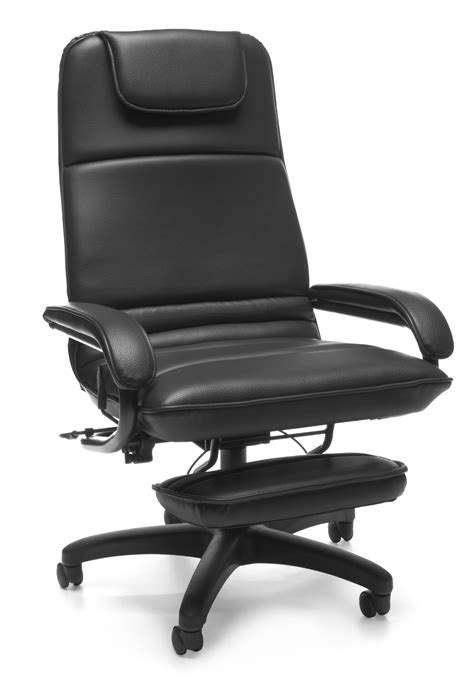 OFM Model 680 Ergonomic High-Back Executive Reclining Office Chair with Footrest, Anti-Microbial ...