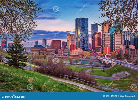 Sunrise Sky Over the Calgary City Skyline Stock Photo - Image of ...