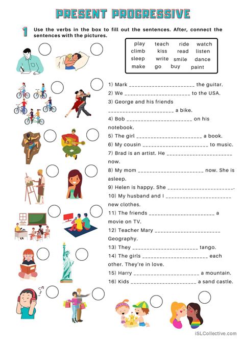 PRESENT PROGRESSIVE: English ESL worksheets pdf & doc