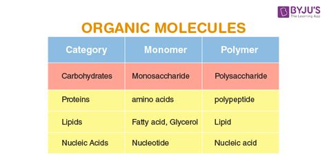 Classification Of Organic Compounds Chart