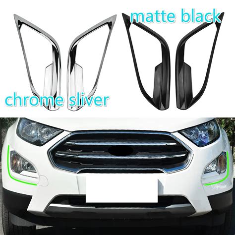 For Ford Ecosport 2018 Accessories 2 Colors ABS 2Pcs/Set Car Front Fog Lamps Cover Fog Light ...