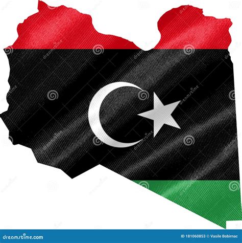 Libya Map with Flag stock illustration. Illustration of boundary ...