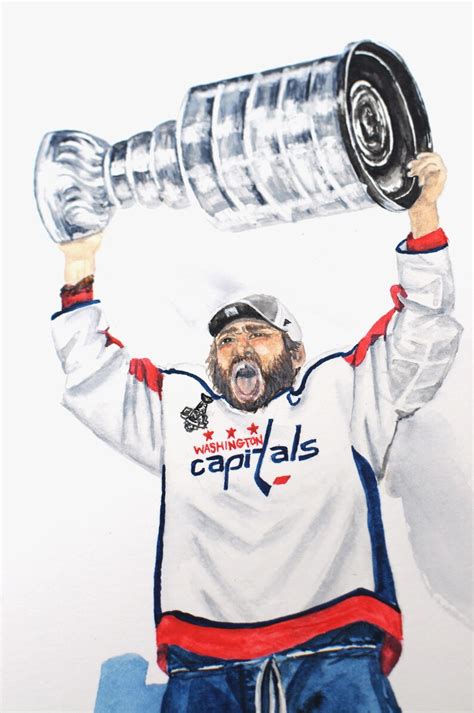 Alex Ovechkin Stanley Cup Win Watercolor Painting ART - Etsy