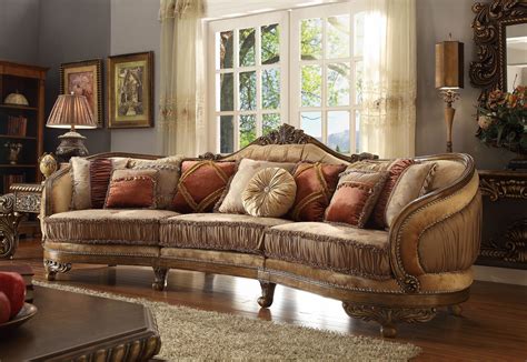 Homey Design HD-458 Traditional Vienna Wood Trim Mansion Sofa | Cheap living room sets, French ...