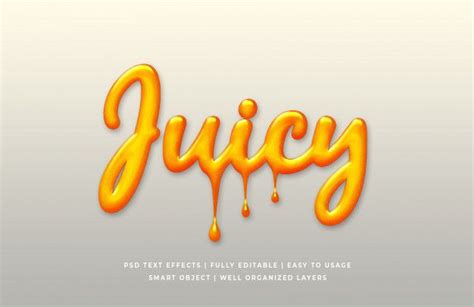 Premium PSD | Liquid juice 3d text style | 3d text, Text effects, Text style