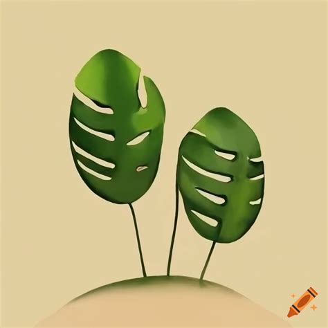 Minimalist tropical plant abstract art on Craiyon