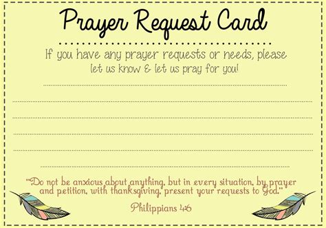 Printable Prayer Request Cards Template - Printable Word Searches