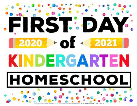 Free Printable First Day of School Signs 2020 - Happiness is Homemade