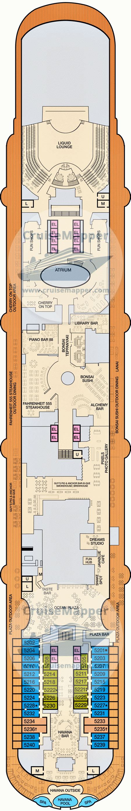 Carnival Horizon deck 5 plan | CruiseMapper