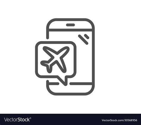 Flight mode line icon airplane mode sign Vector Image