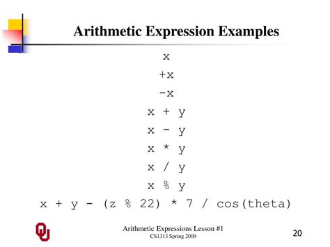 PPT - Arithmetic Expressions Lesson #1 Outline PowerPoint Presentation - ID:6553996