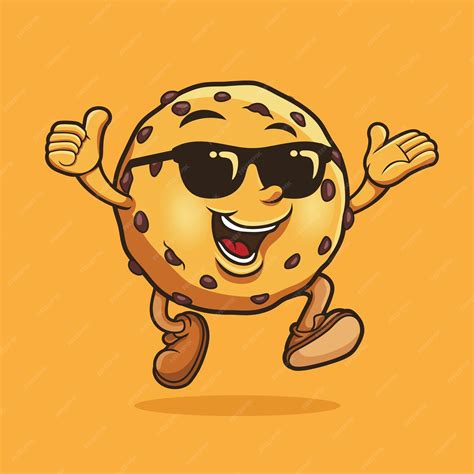 Premium Vector | The cookies wearing sun glasess mascot vector design