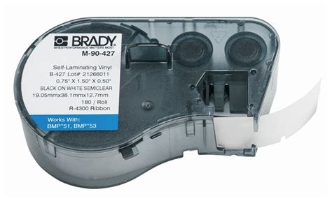 Brady Label Maker Vinyl Cartridges (B-427) for BMP51, BMP53, BMP41 ...