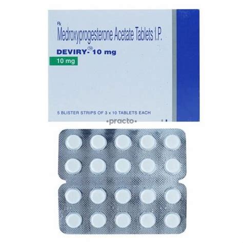 Medroxyprogesterone Acetate Tablets, 10 Tablet Strip, Dose: Irregular ...