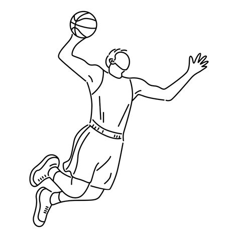 Basketball Player Dunking Drawing