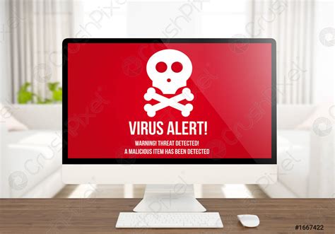 Virus alert screen computer - stock photo 1667422 | Crushpixel
