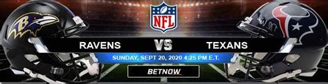 Baltimore Ravens vs Houston Texans 09/20/2020 Predictions and Previews