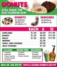 Menu | Country Donuts and More