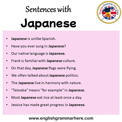 Sentences with Japanese, Japanese in a Sentence in English, Sentences For Japanese - English ...