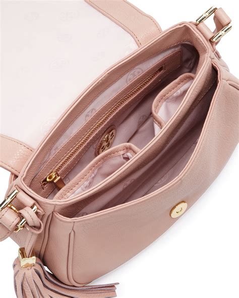 Lyst - Tory Burch Thea Crossbody Saddle Bag Porcelain Pink in Pink