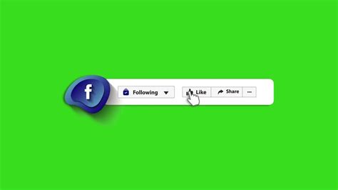 Facebook follow, like and share button green screen with sound No ...