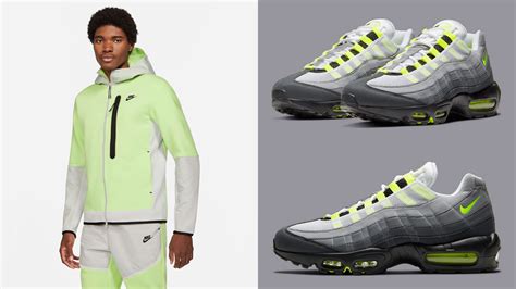 Nike Air Max 95 Neon Tech Fleece Hoodie and Pants Outfit
