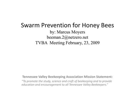 Swarm Prevention For Honey Bees | PPT