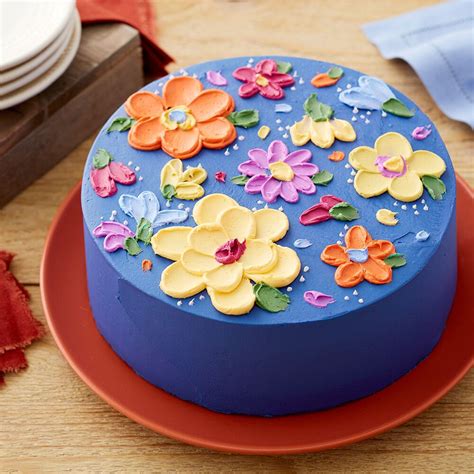 Easy Painted Buttercream Flower Cake | Recipe | Cake decorating, Savoury cake, Mini cakes