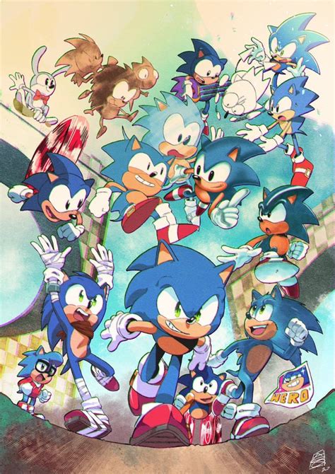 All Sonic The Hedgehogs throughout the years :> (Artist ...